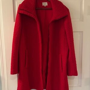 LOFT Women's Vibrant Red Teddy Jacket